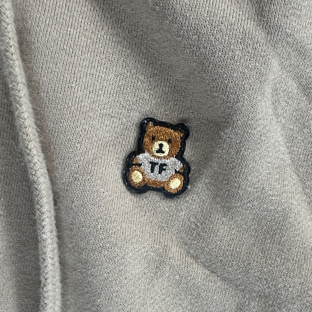 Teddy Fresh Tan Hoodie with Bear Ears Zip Up Beige Mens Unisex Size Large - Picture 6 of 9